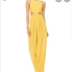 Yellow Alice and Olivia Jumpsuit with cutouts